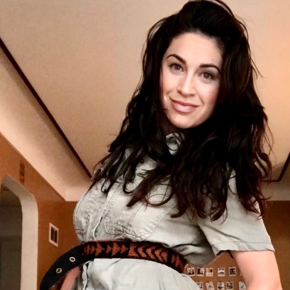 MAX JEANS knee length moss green shirt dress - Picture 8 of 8